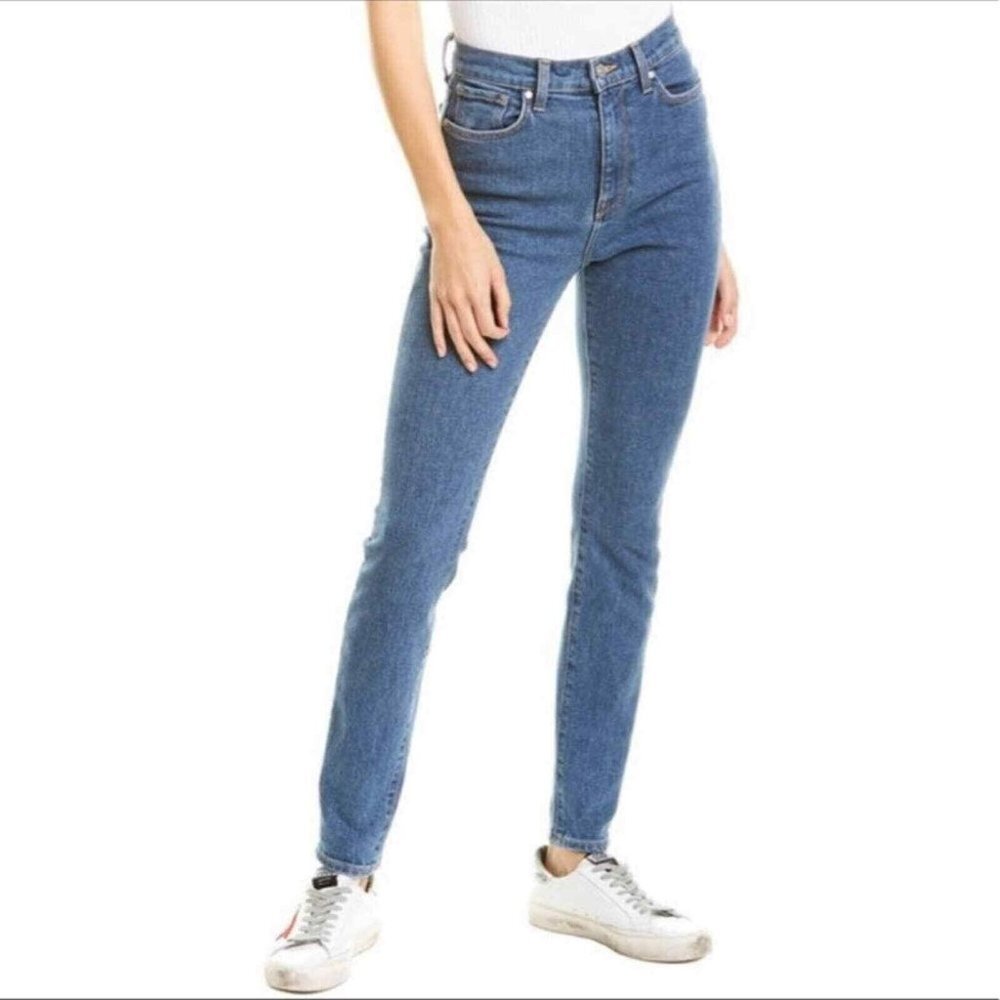 Bldwn Womens Ultra High Rise Skinny Jeans Medium Clear Blue Size 32